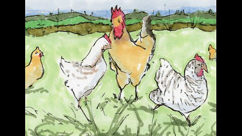 Art Ramblings while coloring in a chicken themed Art Card.