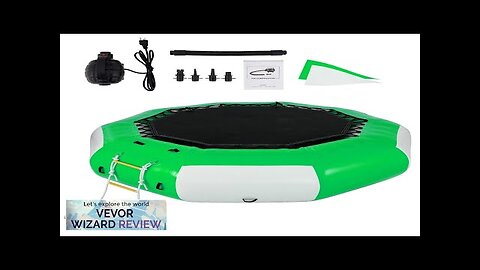 VEVOR 13ft Inflatable Water Bouncer Green Water Trampoline Splash Padded Inflatable Bouncer Review