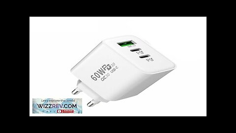 APD-60 60W 3-Port USB PD Charger Dual USB-C+USB-A PD QC3.0 Fast Charging Review