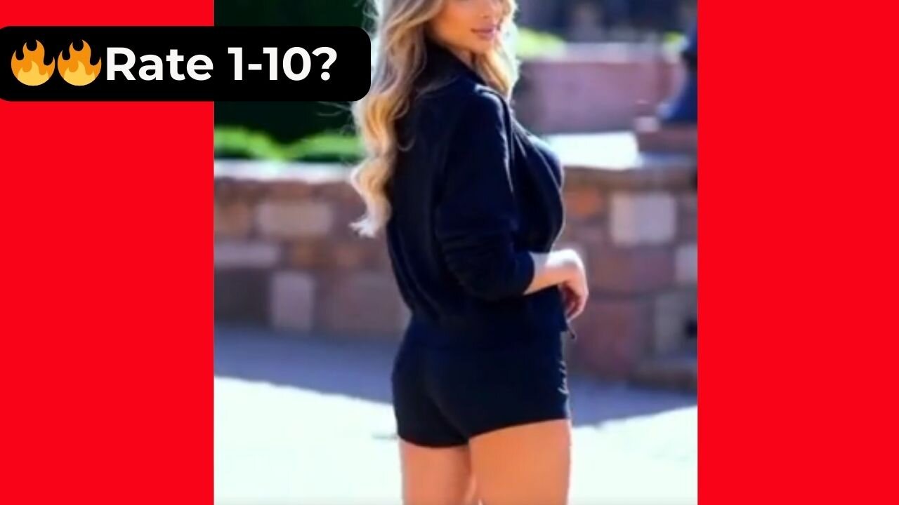 🔥 Rate Her Body in Black Shorts & Long Black Boots 1-10? 😍 Supermodel 4K