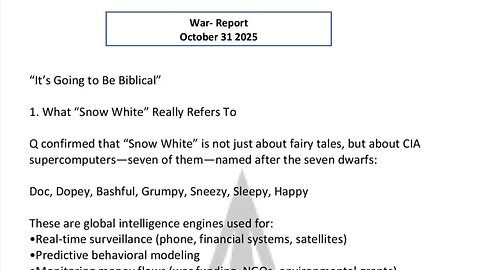 WAR REPORT - OCT 31 2025 - IT'S GOING TO BE BIBLICAL