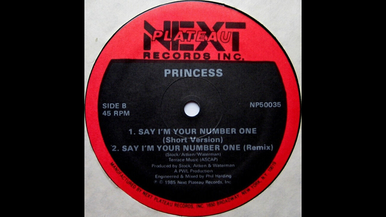 Princess ( Say I'm Your Number One ) Official Video 1985