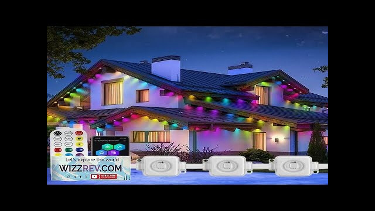 Outdoor LED Eave Lights RGB Smart Waterproof String Lights DIY Christmas Party Review