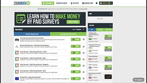 ZOOMBUCKS SURVEY SITE IS FANTASTIC EARN 💲 AS WELL AS GIFT CARDS ON THIS 💯LEGIT SITE EXCELLENT EARNER