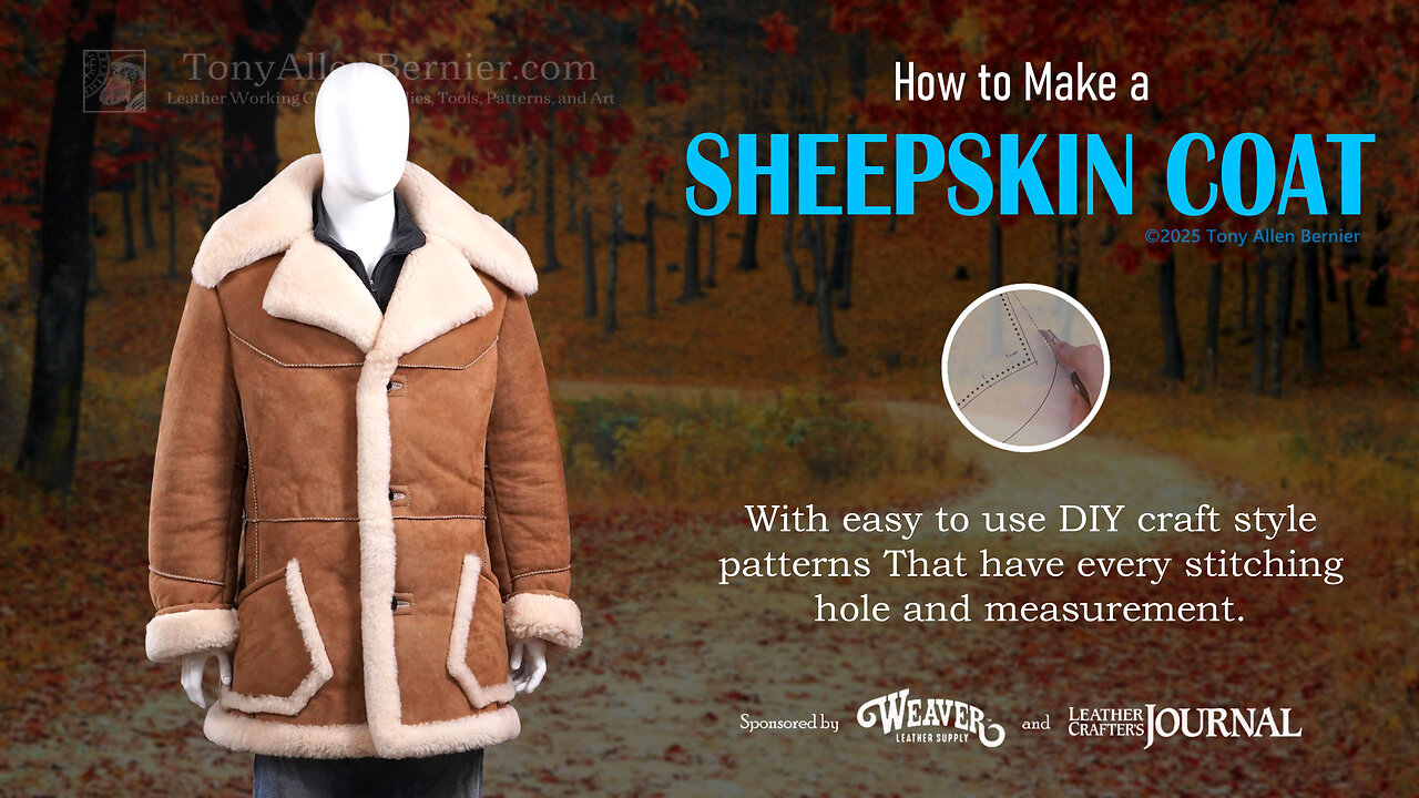 How to make a Sheepskin Coat with DIY Leather Craft Patterns. Shearling Jacket Tutorial.
