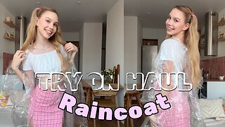 [4K] Raincoat Try-On | A Delicate Look for a Rainy Day