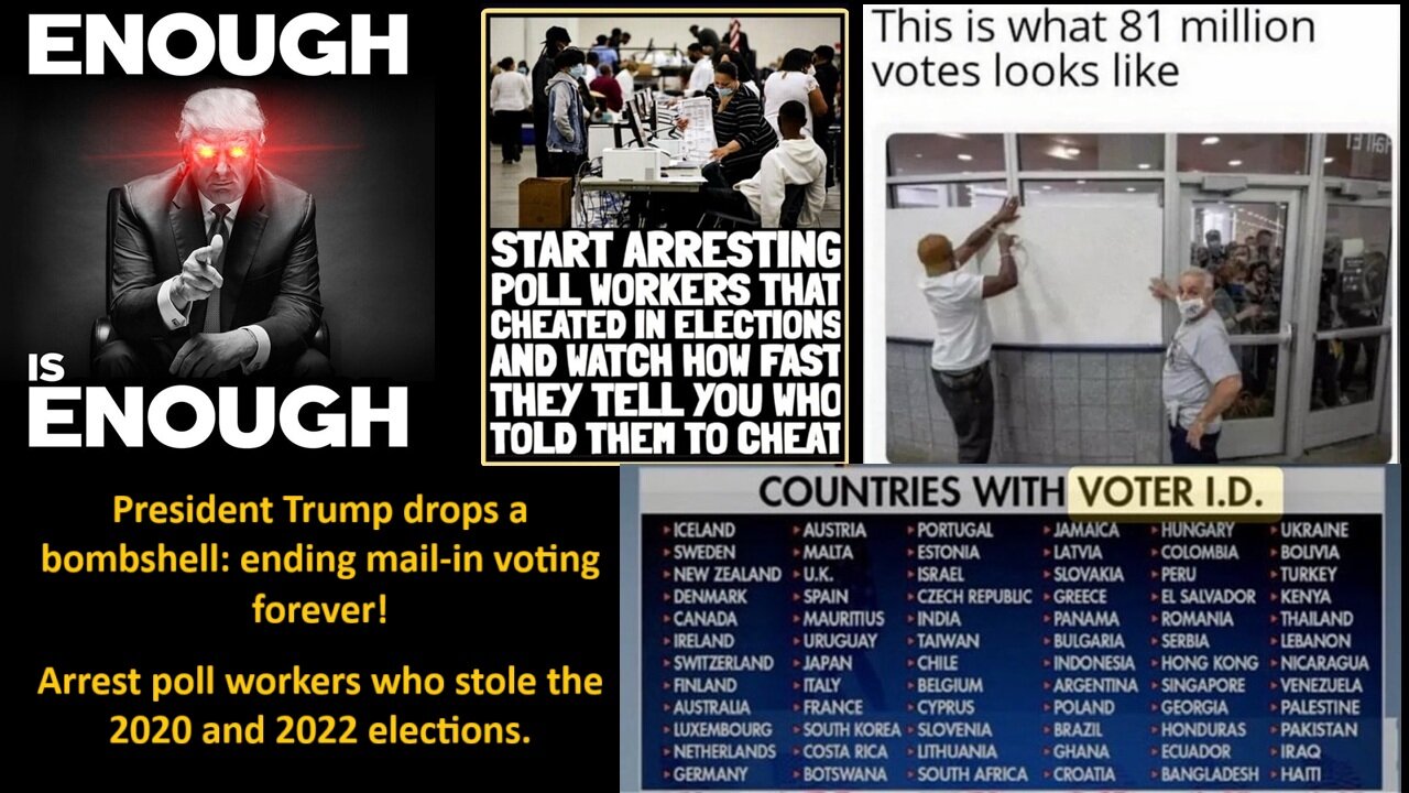 President Trump drops a bombshell: ending mail-in voting forever. Arrest poll workers who stole the 2020 and 2022 elections.