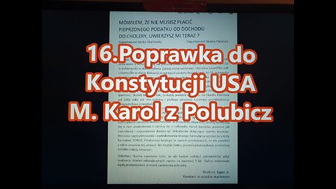 16. Poprawka Konstytucji USA to oszustwo