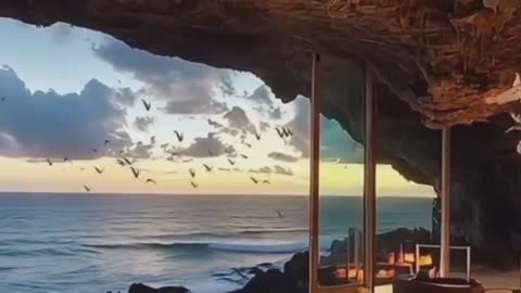 Ocean Views with Crackling Fireplace.