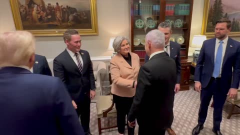 President Trump departed the Oval Office to welcome Israeli PM Netanyahu at the White House