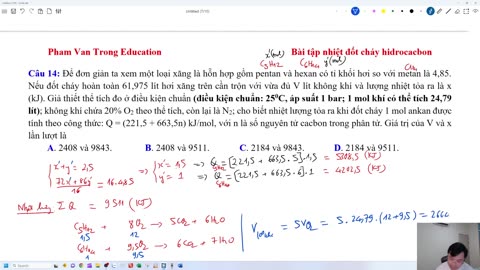 BÀI TẬP NHIỆT LƯỢNG ĐỐT CHÁY HIDROCACBON