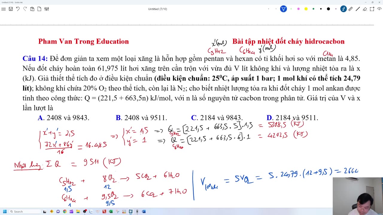 BÀI TẬP NHIỆT LƯỢNG ĐỐT CHÁY HIDROCACBON