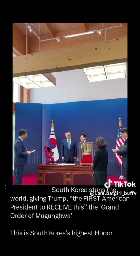 South Korea - President Trump receives the Grand Order of Mugunghwa