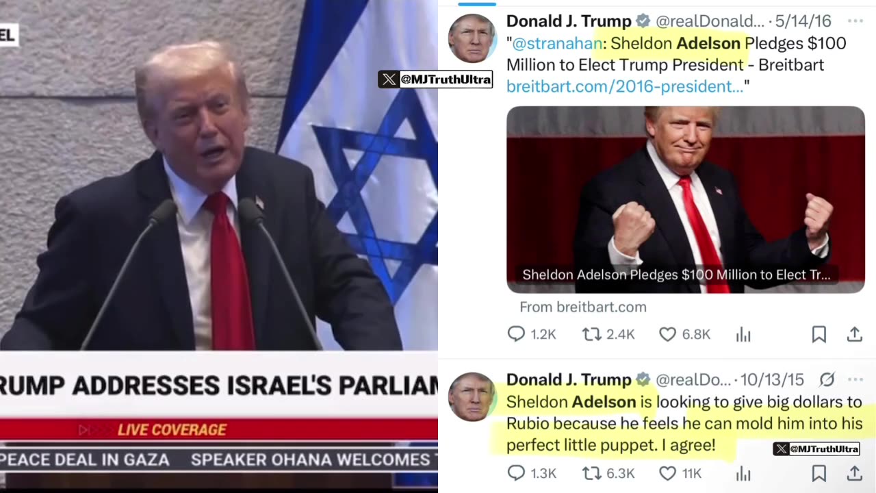 President Trump praised Miriam Adelson, but spotlighted her loyalty to Israel, instead of America