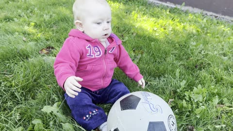 Baby Kayla Has a Runny Nose 🤧 Still Playing Soccer Outside With Mommy!