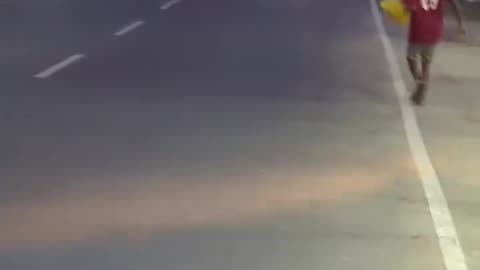 Elephant Attack on the road at city