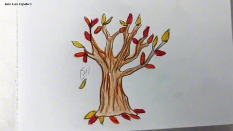 How to draw an autumn tree