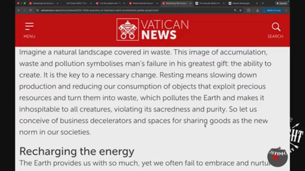 Энди Роман: Ватикан призывает к всемирной субботе для перезапуска экономики!