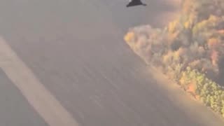 Ukrainian Mi8 Helicopter Shooting Down Russian Attack Drone with a Minigun