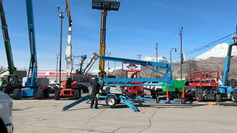 Tow Behind Aerial Boom Lift Articulating 2006 Genie TZ-50 50' Platform Electric Manlift