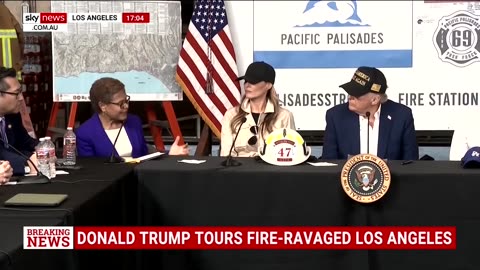 Donald Trump addresses media after touring fire-ravaged Los Angeles