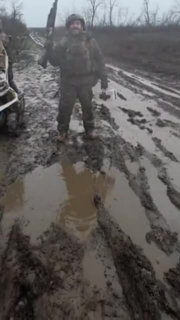 Russian Soldiers Impressed by Ground Supply Drone