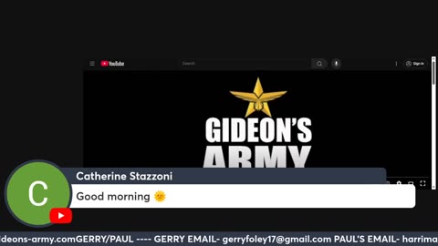 GIDEONS ARMY THURSDAY 9/25 @ 930 AM EST