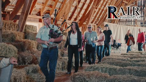 Helen Grus gets piped in