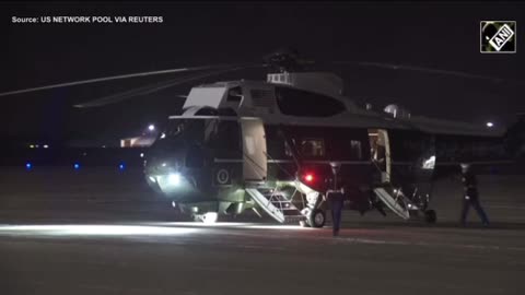 President Trump departs JBA on Marine One