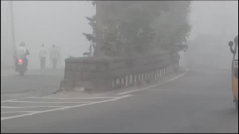 Snow covered roads in Telangana, India