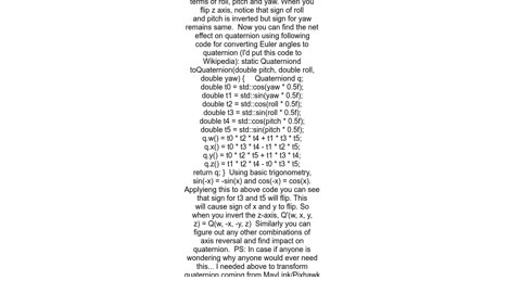 Efficient way to apply mirror effect on quaternion rotation