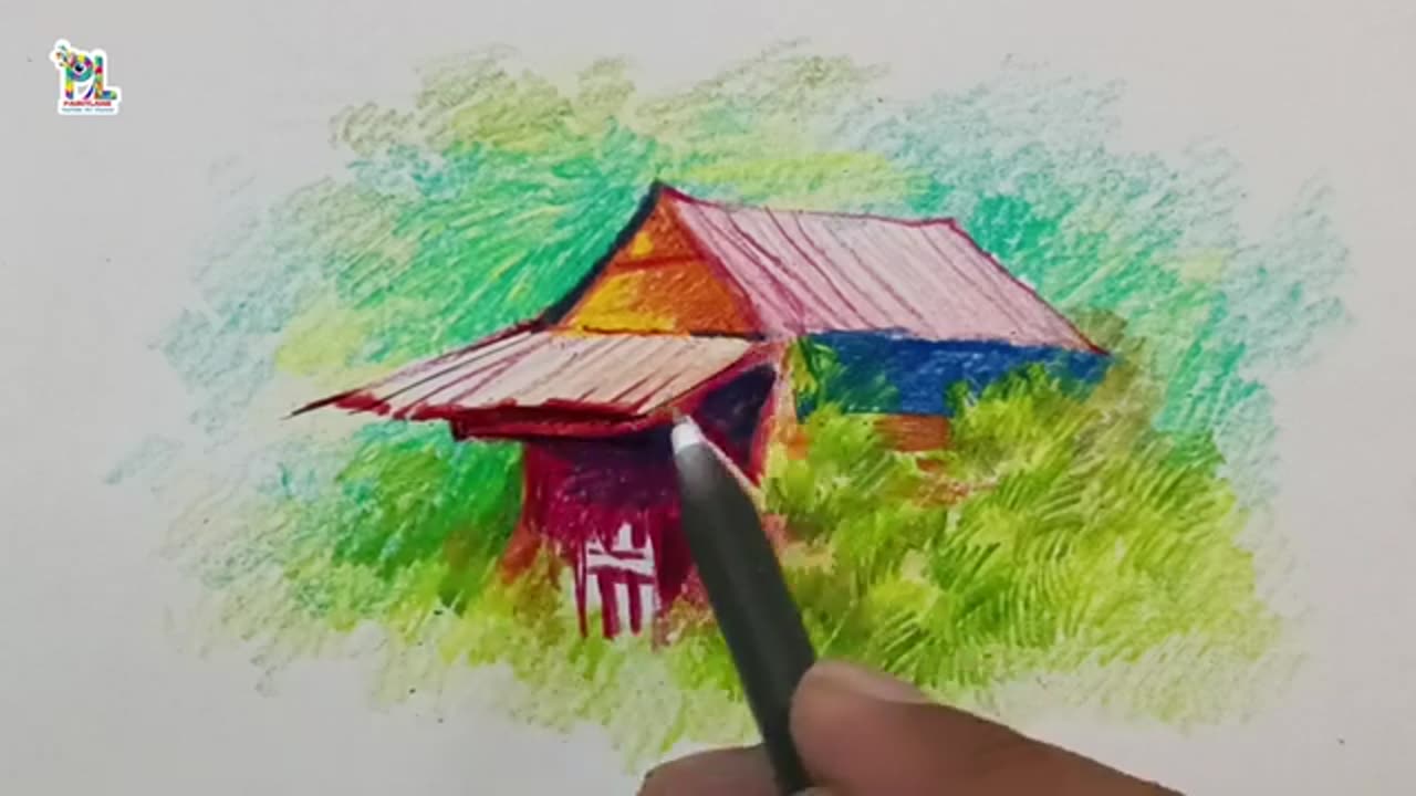 How to coloring a wooden house