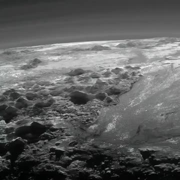 It took 9 years and 3 billion miles to get this shot. Pluto’s icy Mountains.