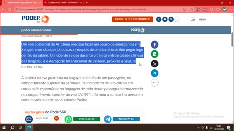 Bateria de lítio pega fogo e força pouso de emergência na China.mp4