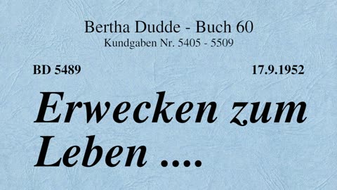 BD 5489 - ERWECKEN ZUM LEBEN ....