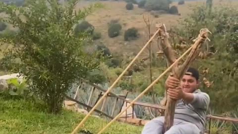 MAN MADE SLING SHOT 😛GONE WRONG