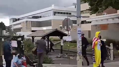 Just look at this, look at these stations setup for Portland ICE protesters