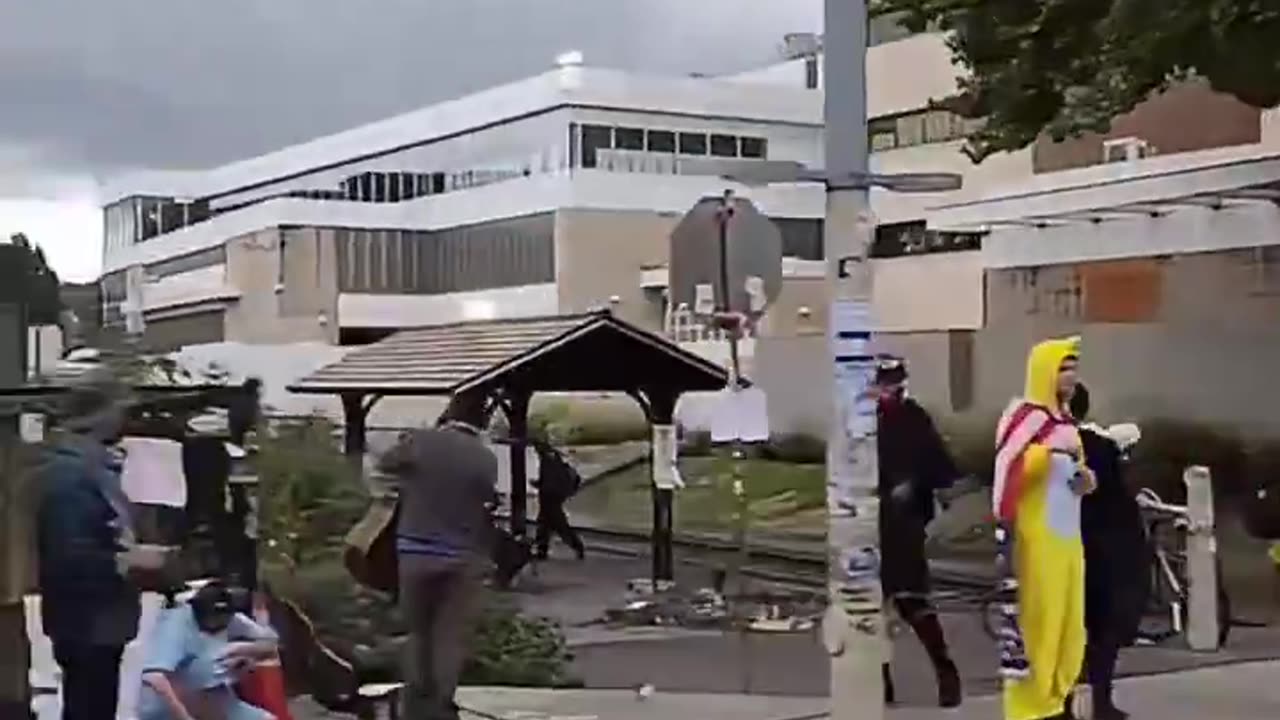 Just look at this, look at these stations setup for Portland ICE protesters
