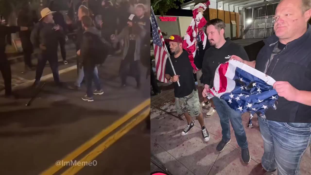 Nick Sortor warned Antifa in Portland to stop burning our American flag in the street