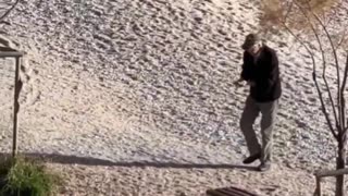 This old man cupped seawater in his hands so his wife could touch it again.. 🥺
