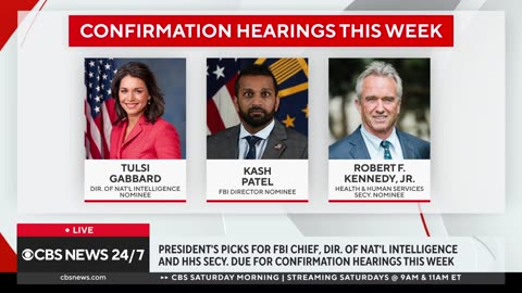 What to expect from confirmation hearings for Robert F. Kennedy Jr., Kash Patel and Tulsi Gabbard