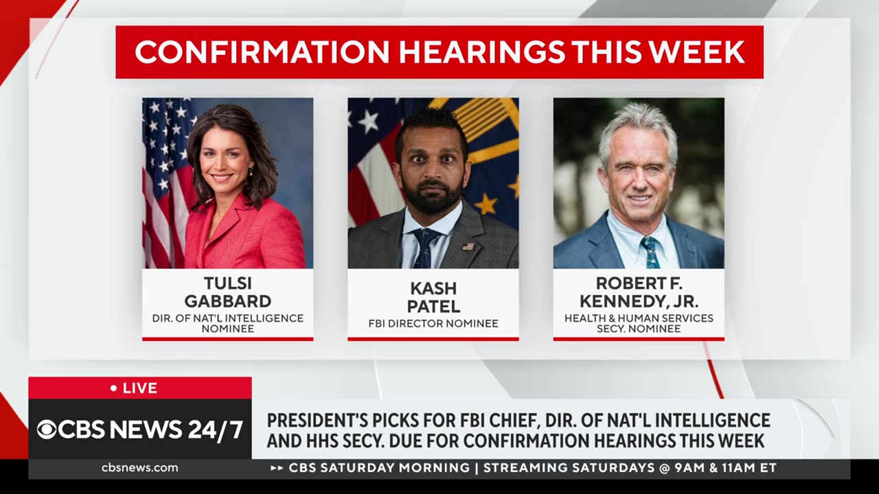 What to expect from confirmation hearings for Robert F. Kennedy Jr., Kash Patel and Tulsi Gabbard