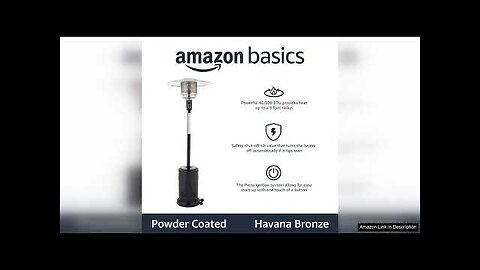 Amazon Basics 46,000 BTU=Outdoor Propane Patio Heater with Wheels, Review