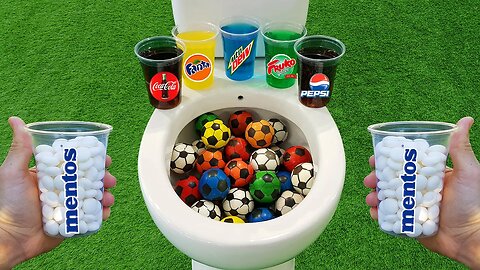 Football VS Popular Sodas! Pepsi, Coca-Cola, Fanta, and Mentos Explosion Challenge