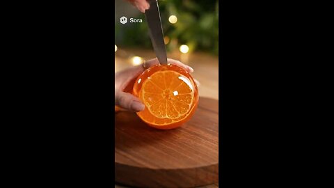 Slicing a Crystal Tangerine | Silent ASMR with Glowing Citrus