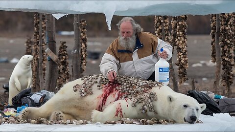 A touching story between a polar bear and an old fisherman and a seal in love