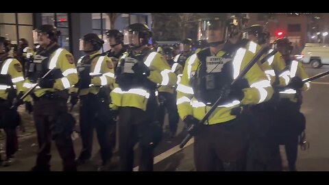 Protestors breech private Property. Breech hotel looking for ICE. RIOT POLICE HEADING IN