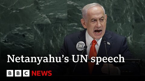Netanyahu calls Palestinian recognition 'disgraceful', as dozens walk out of UN speech | BBC News