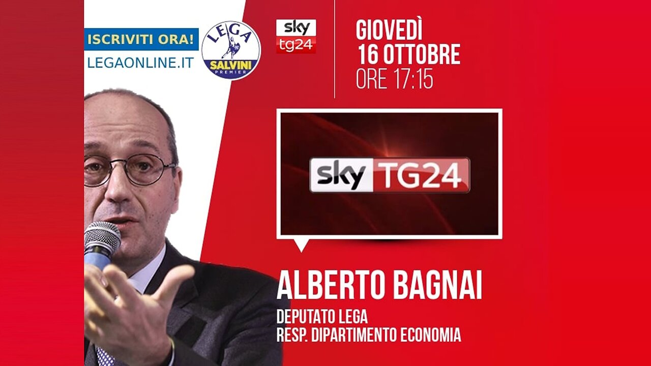 🔴Interventi dell'On. Alberto Bagnai, Responsabile econ. Lega, ospite a SkyTg24 Economia (16.10.2025)