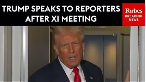 President Trump Holds Air Force One Press Gaggle After Meeting With China's Xi Jinping